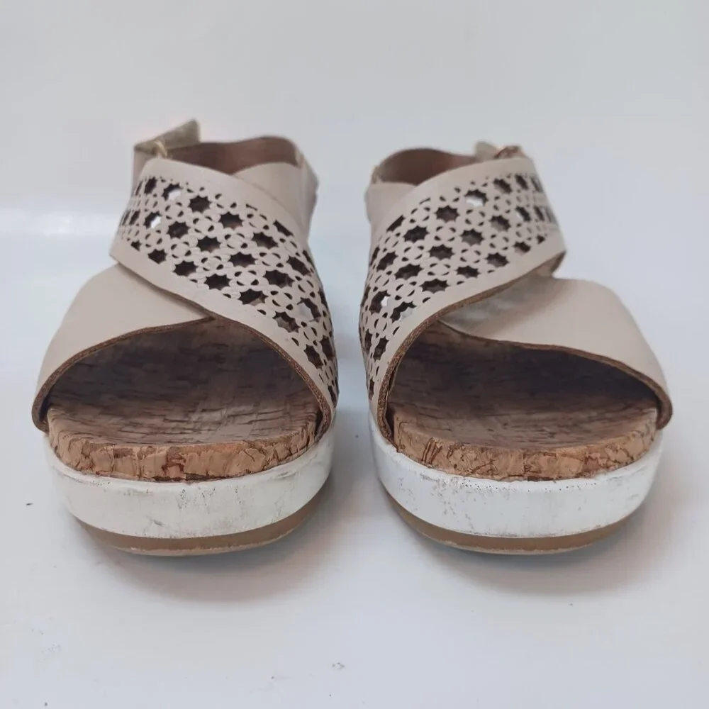 Pikolinos Wedge Sandals Neutral Beige Adjustable Womens US 10‎ or 40